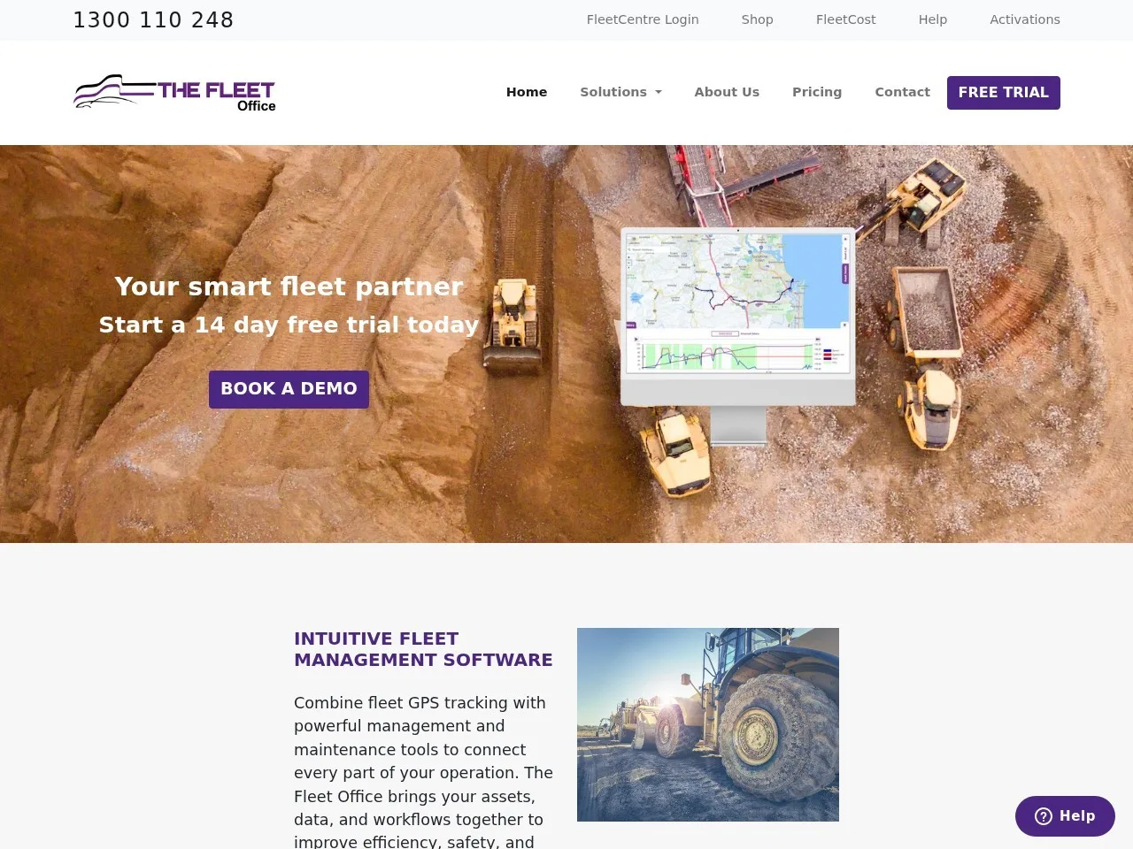 Screenshot of The Fleet Office homepage