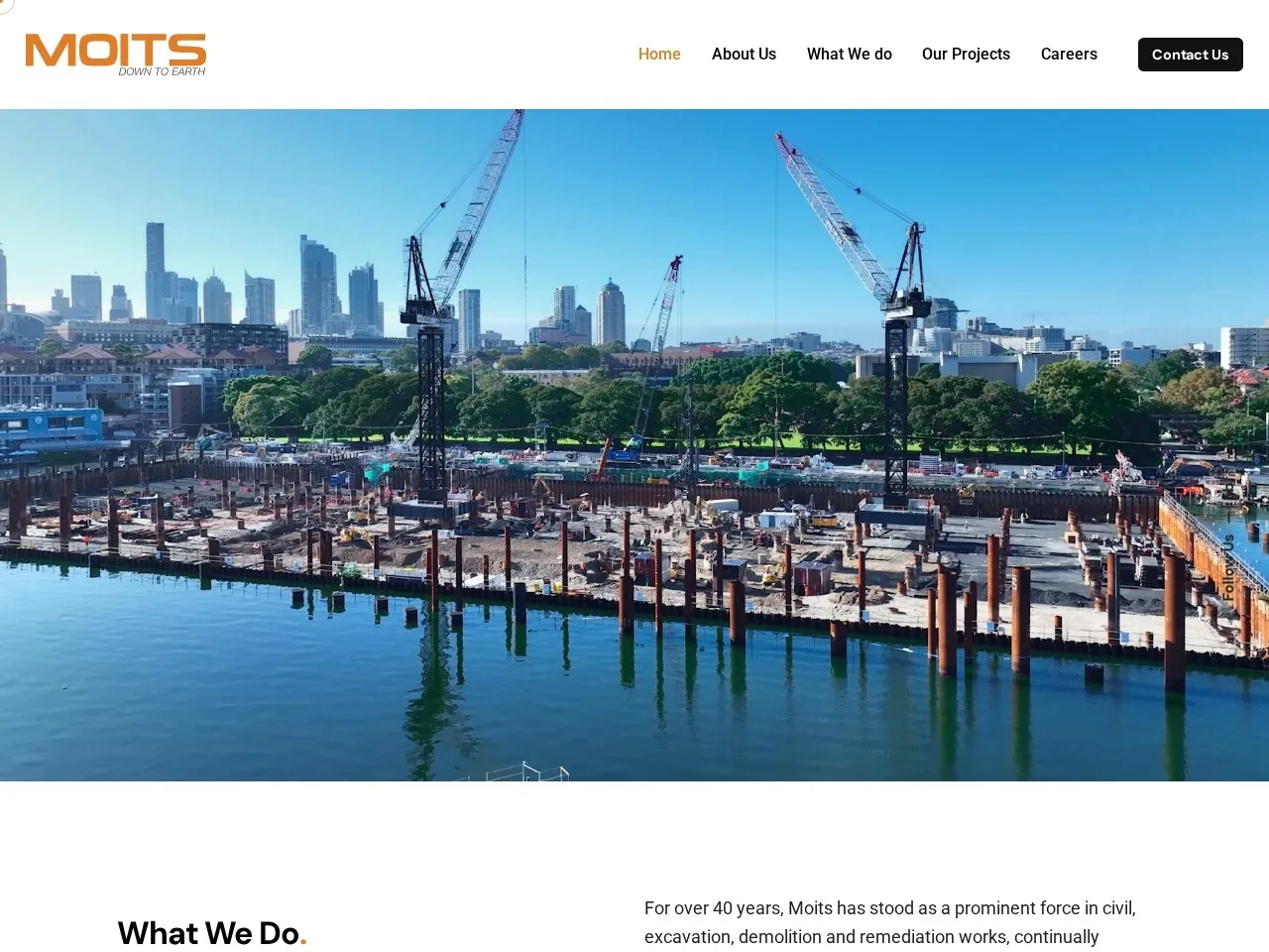 Screenshot of the Moits homepage